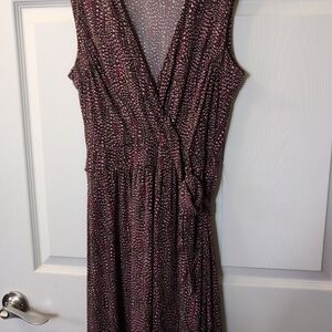 Apostrophe Red Sleeveless V-Neck Sundress